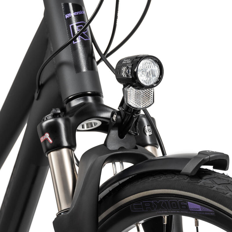 Trekkingrad 28 Zoll Riverside 740 TR Damen Schwarz RIVERSIDE - DECATHLON