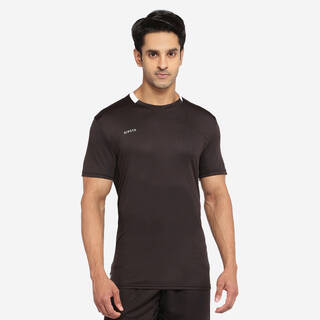 Men Football Short Sleeve Tshirt Quick Dry F100 - Black