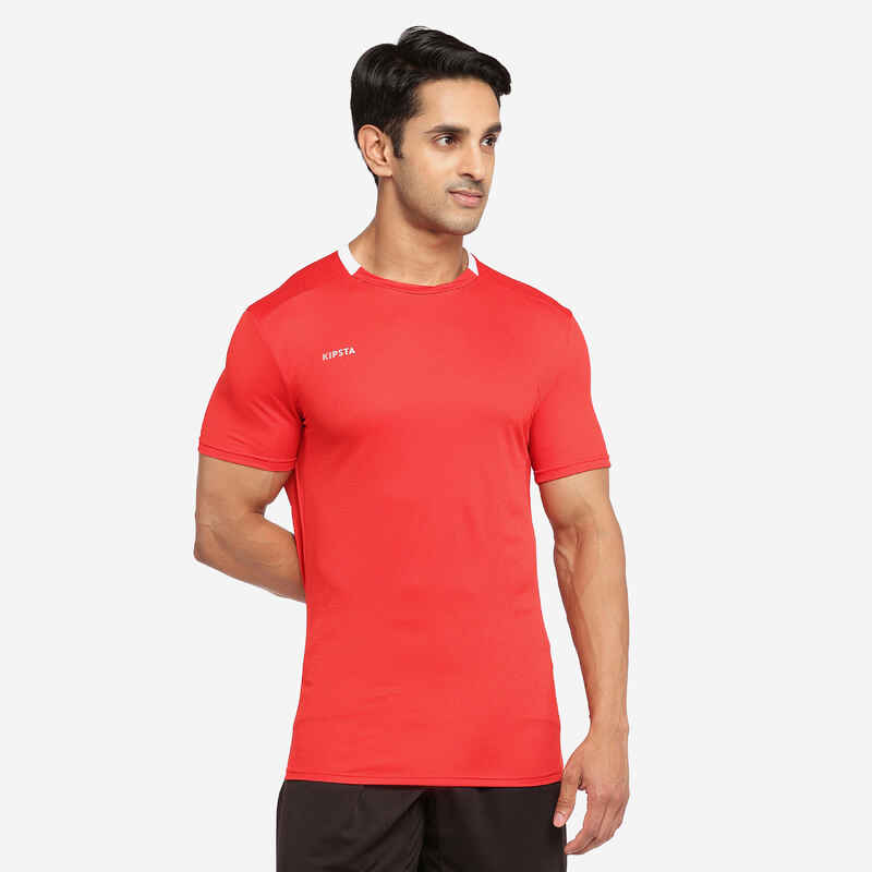 Playera de fútbol roja para adulto ESSENTIAL CLUB