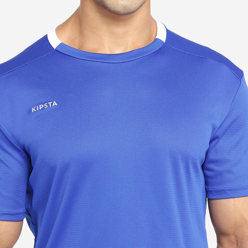 成人款美式足球短袖上衣F100－藍色