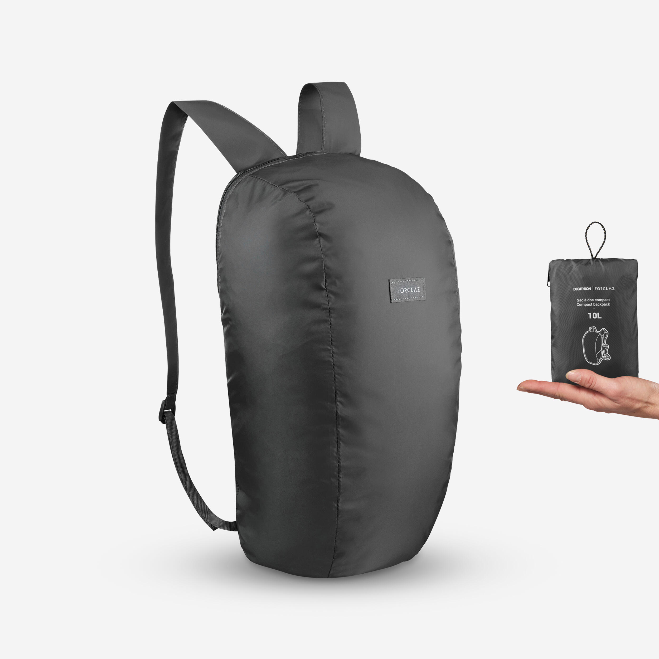Forclaz - Sac À Dos Pliable 10l - Travel - Sac À Dos - Sac A Dos Accessoires Randonnee Trek - Noir - Taille Unique - Decathlon