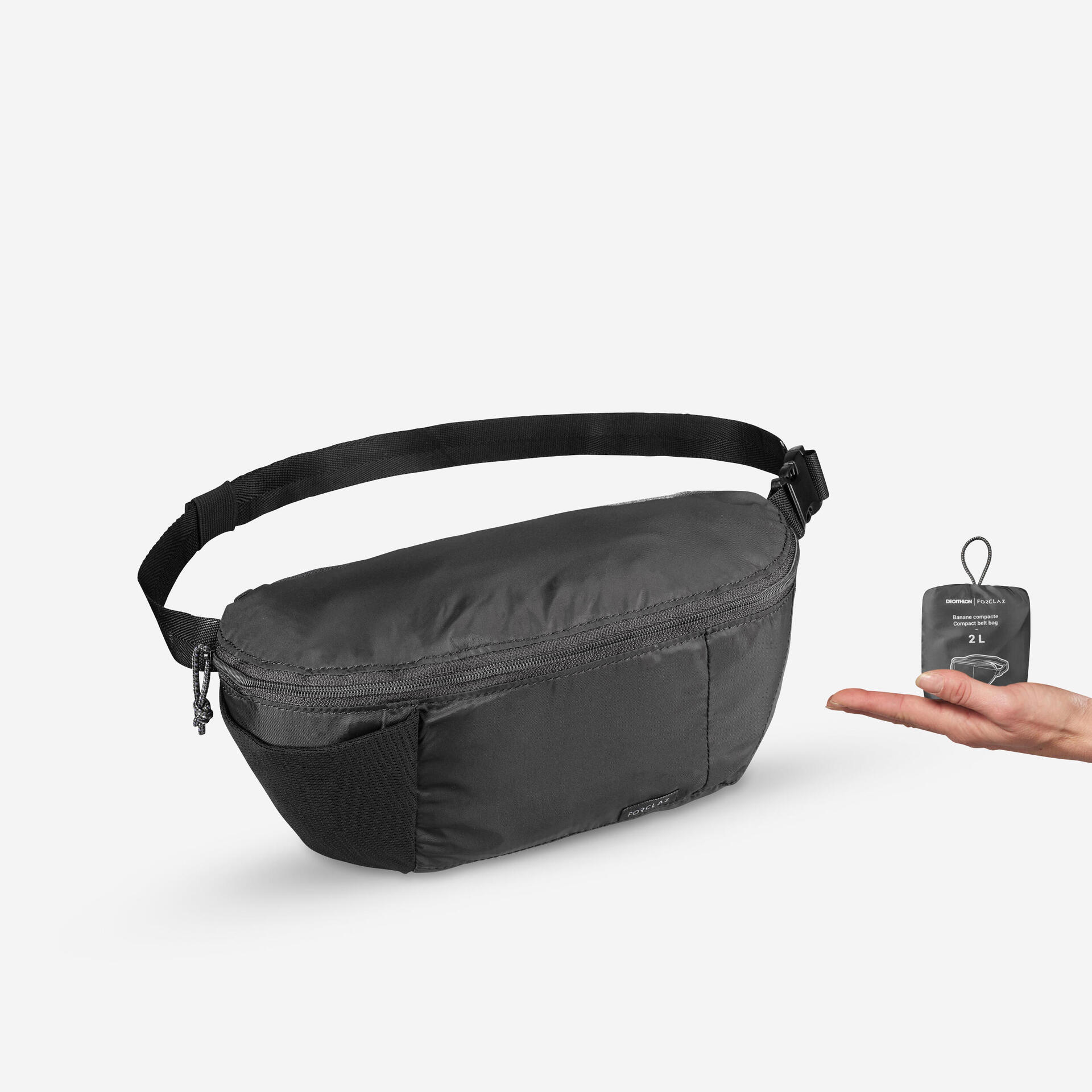 Sac banane compacte de voyage 2l, travel noir - Equipement Multisports - Matériel de rangement - FORCLAZ-Decathlon PRO - Clubs - Entreprises -