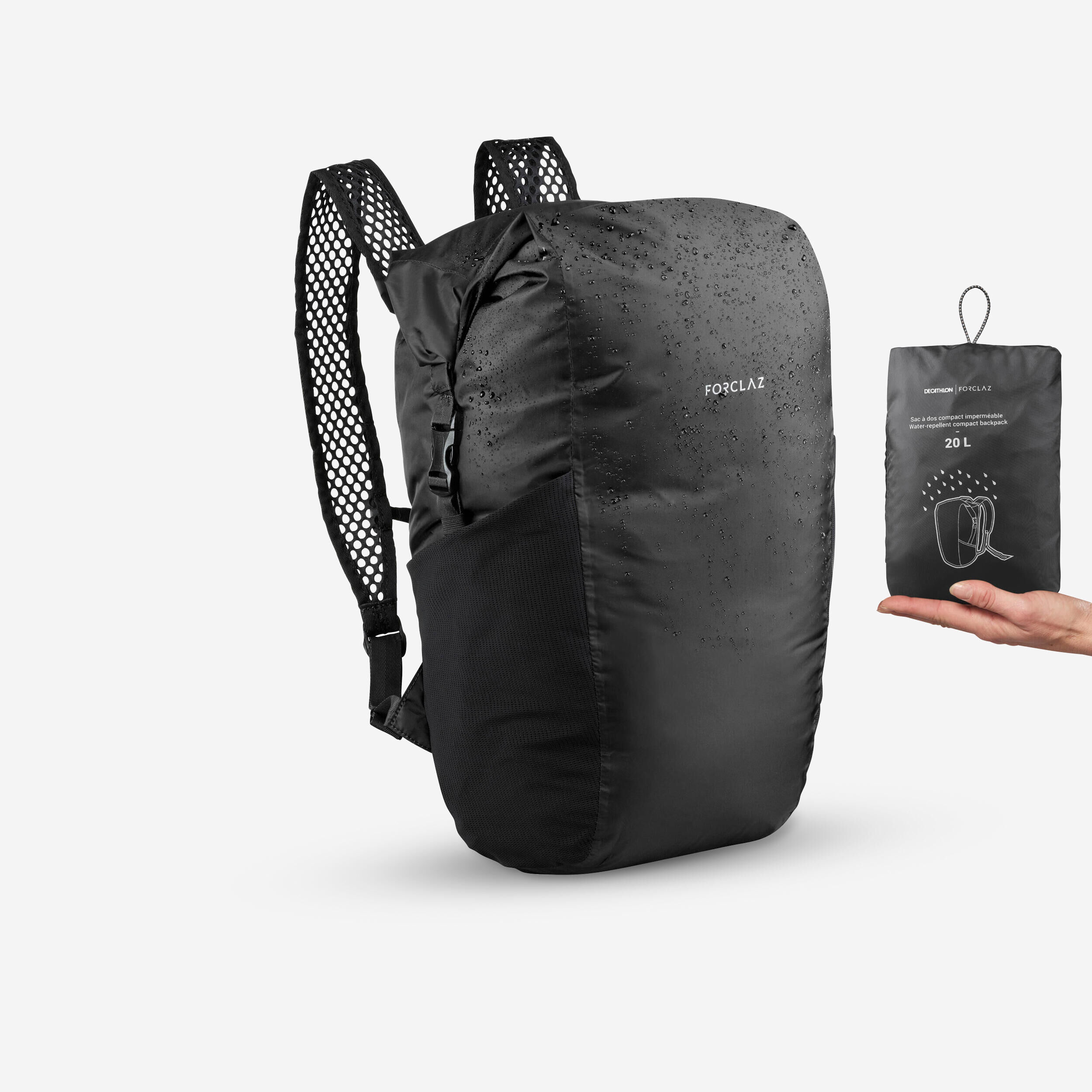 FORCLAZ Waterproof foldable backpack 20L - Travel