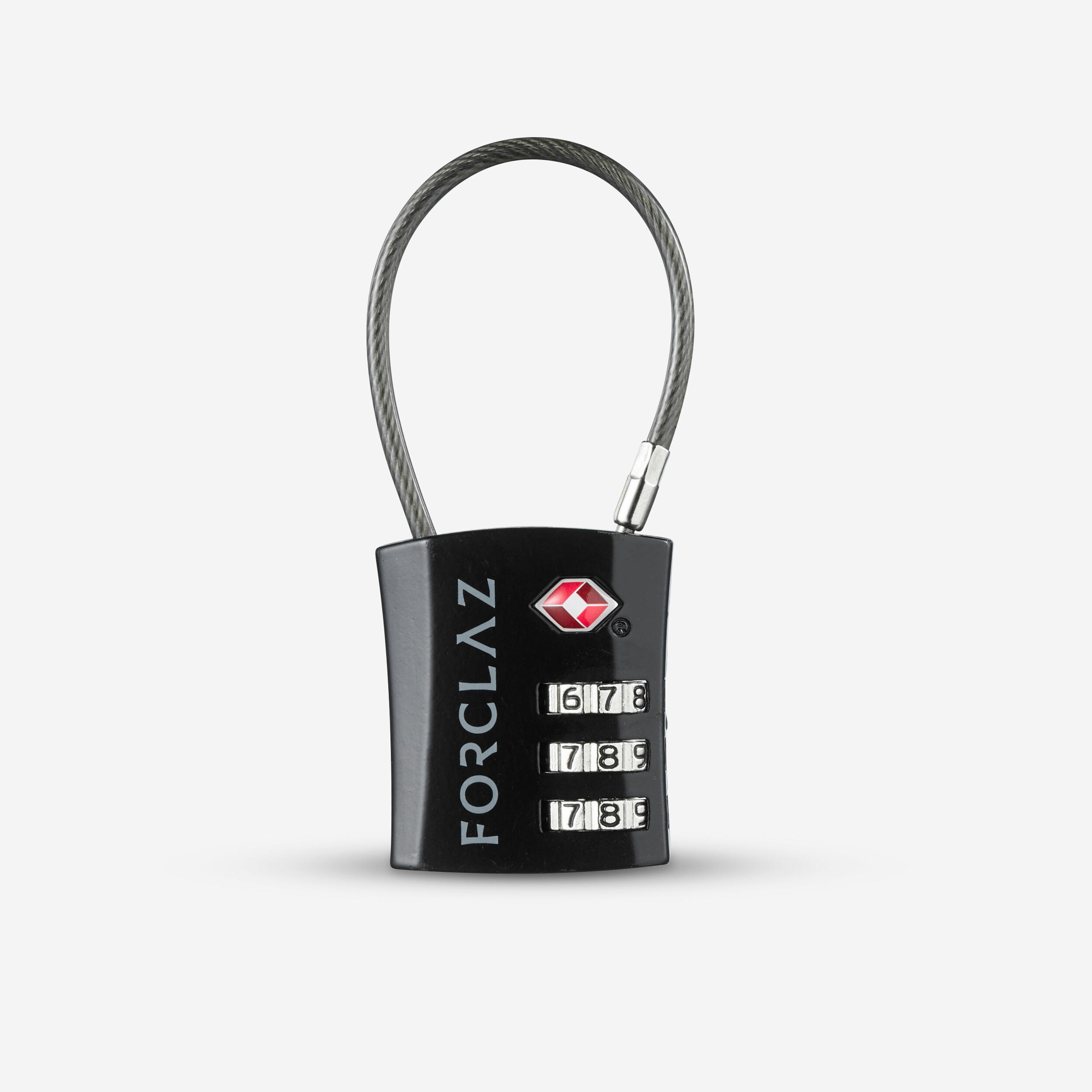 TSA code padlock travelling trek cable - black