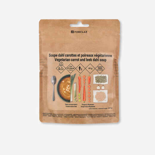 
      Freeze-dried Vegetarian Soup - Carrot, Leek and Lentil Dhal - 45g
  