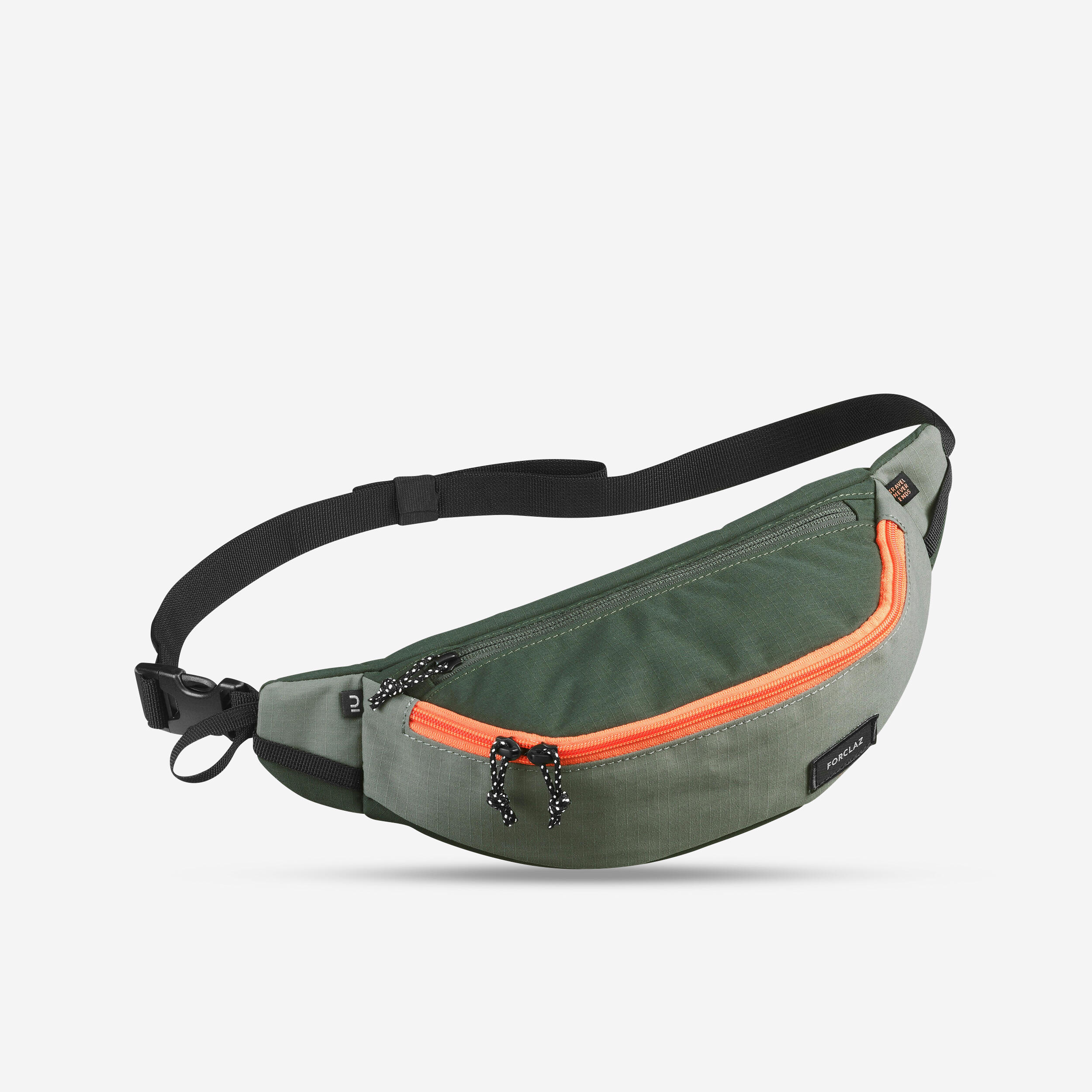 Sac banane TRAVEL 2L kaki orange Decathlon