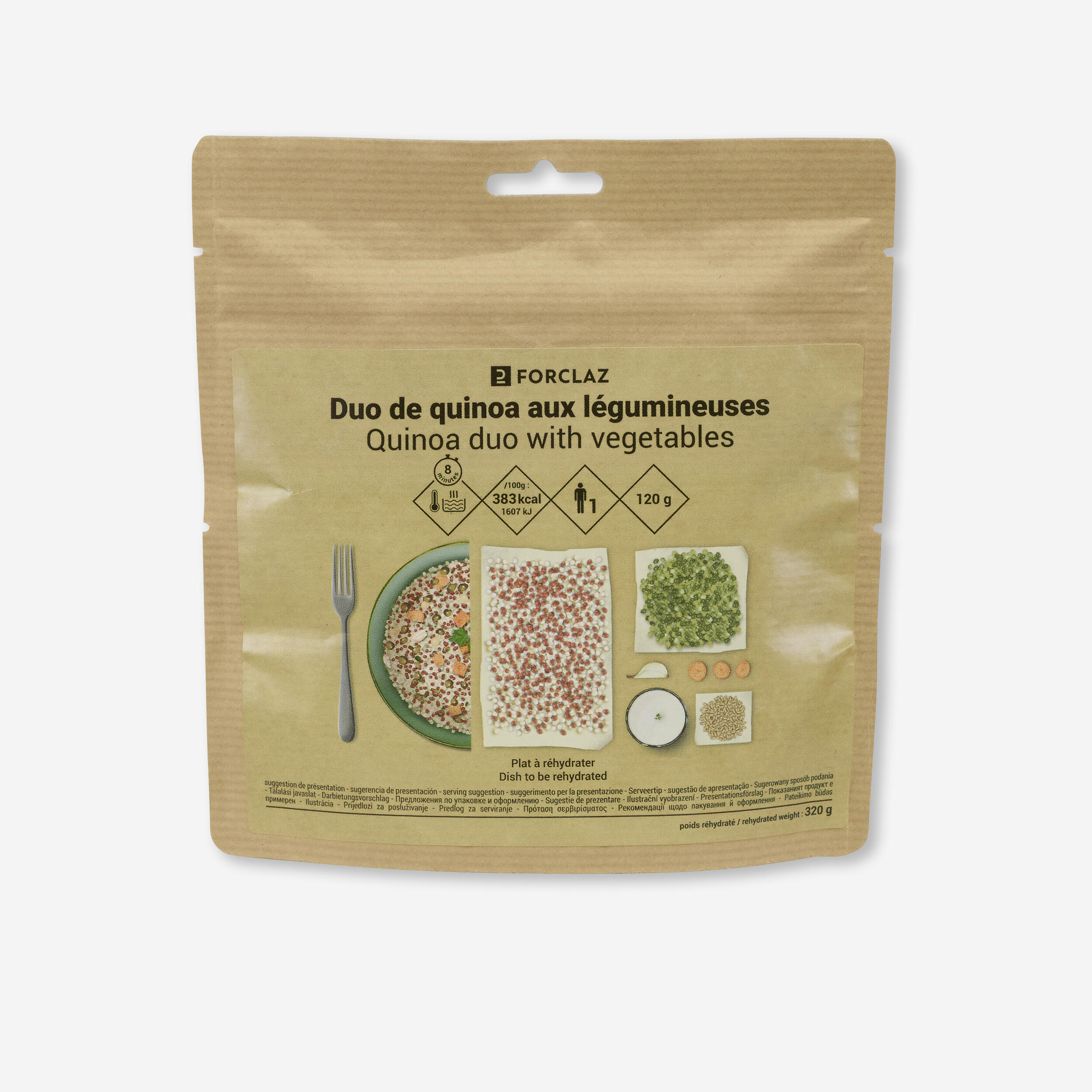 FORCLAZ Vegetarian Dehydrated Meal - Vegetable Quinoa Duo - 120 g