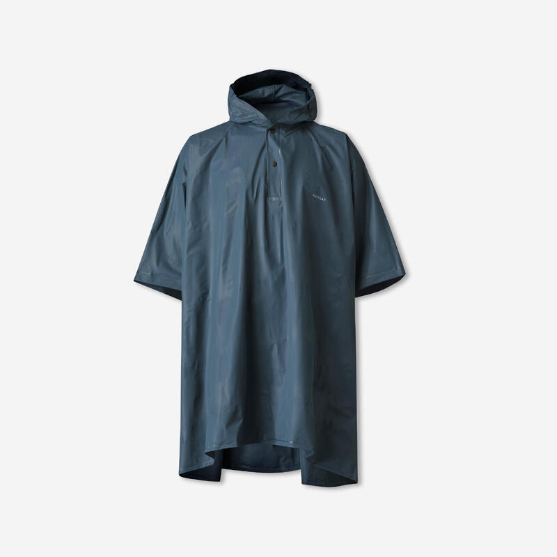 Abrigo de lluvia largo y grueso para mujer, capa tipo poncho de lluvia con  mangas de capucha y bolsillo (color negro, talla: XL)