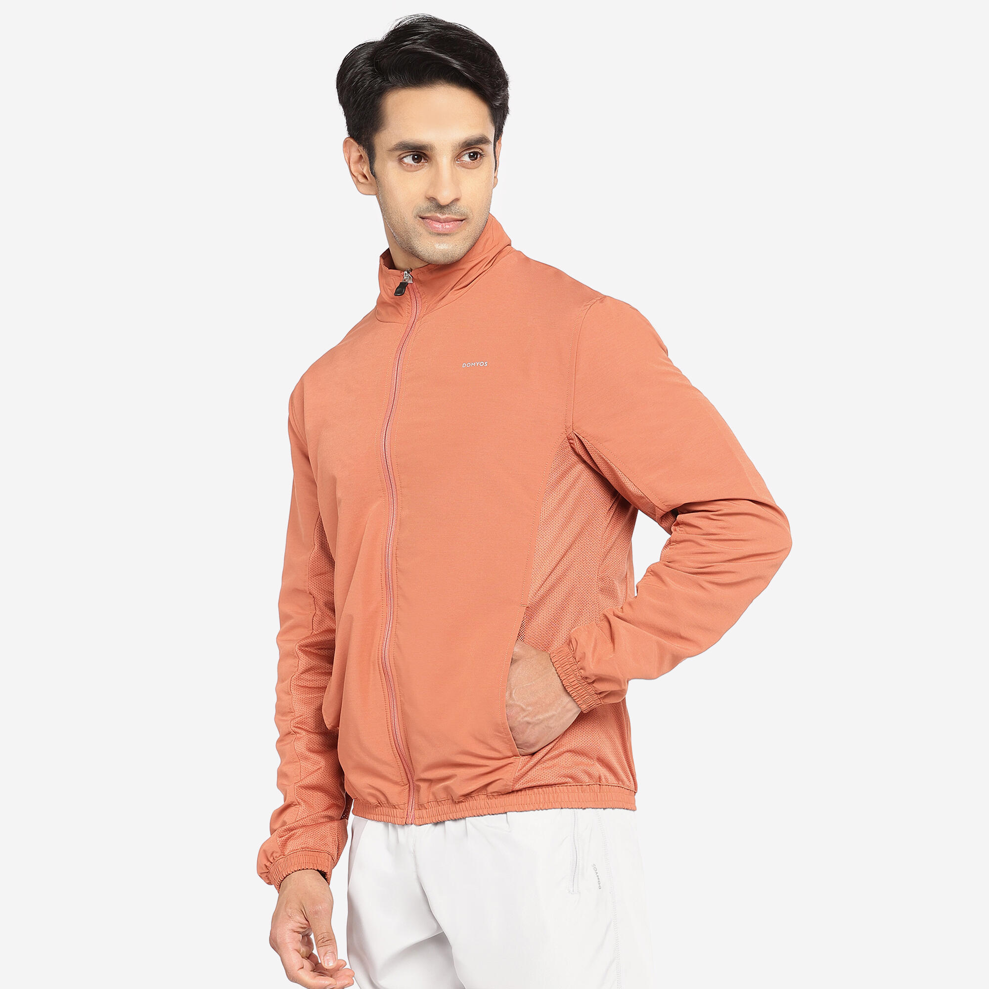 Men Fitness Tracksuit Jacket with Moisture Management FJA 100 - Sepia Brown