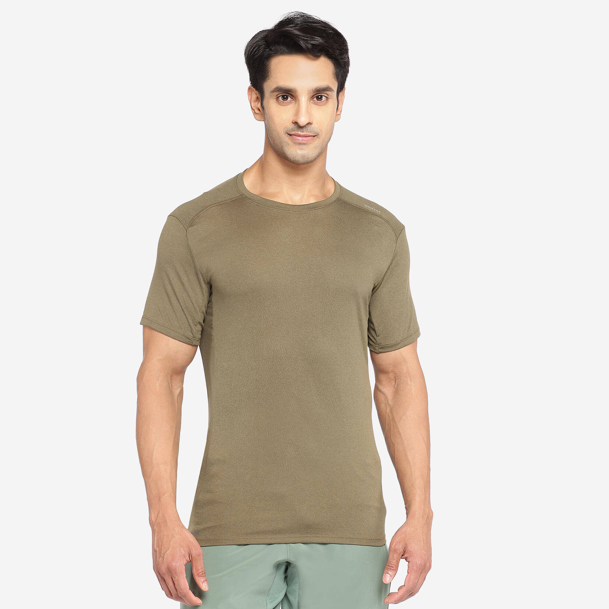 Men's Crew Neck Breathable Essential Fitness T-Shirt - Green -  1