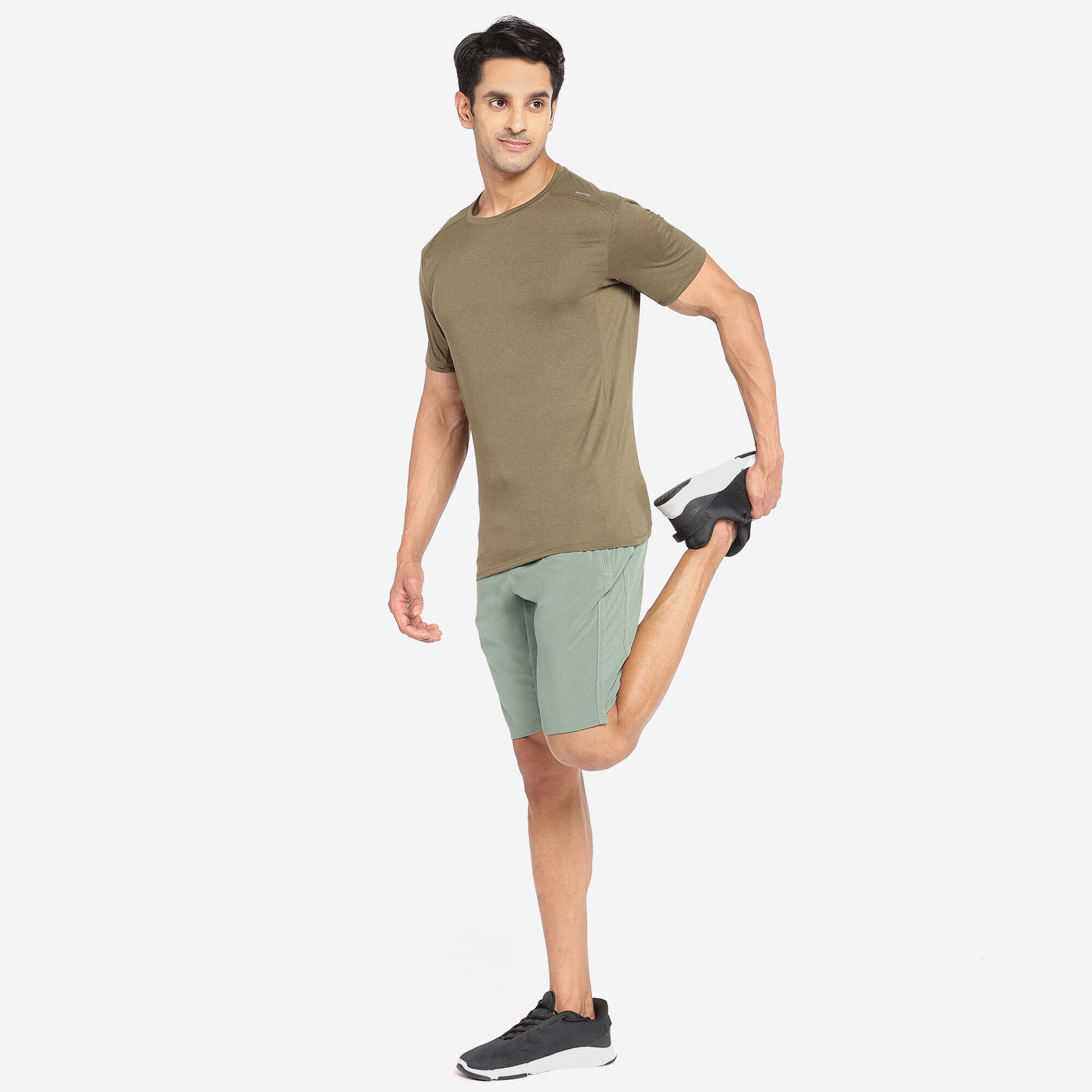 Men's Crew Neck Breathable Essential Fitness T-Shirt - Green -  2