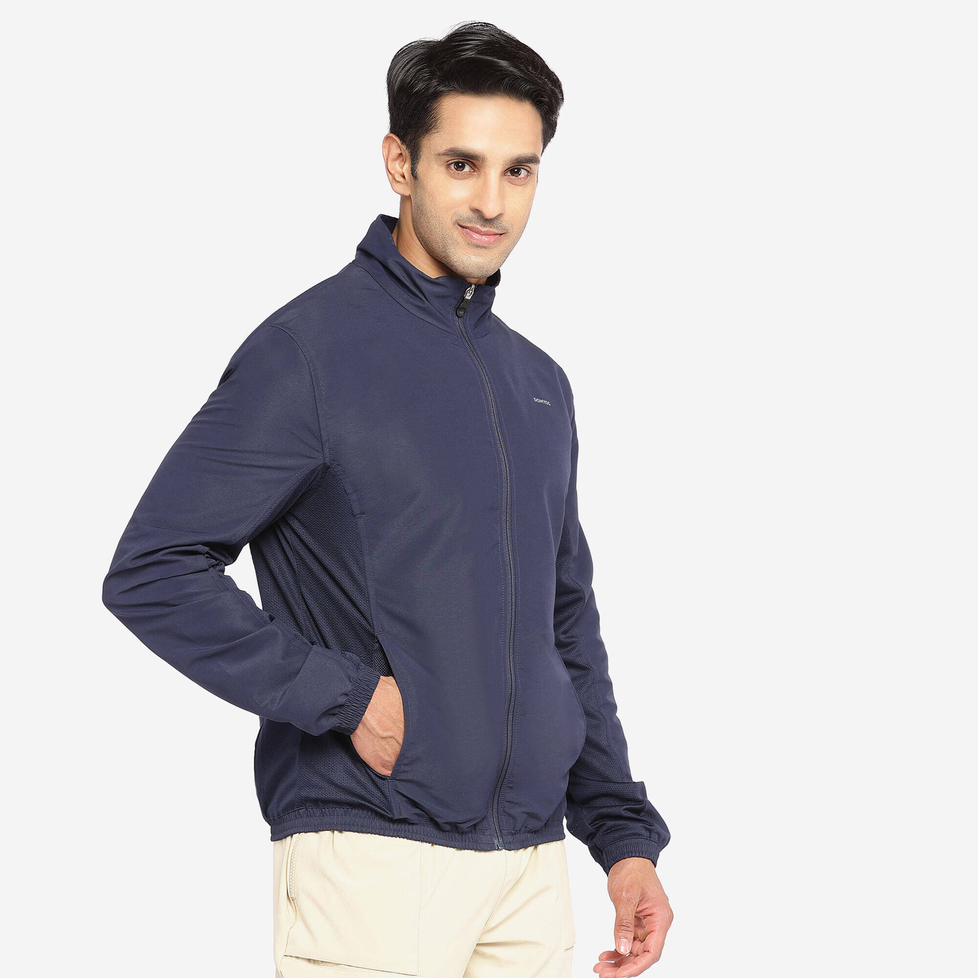 Men Fitness Tracksuit Jacket with Moisture Management FJA 100  - Asphalt Blue -  2