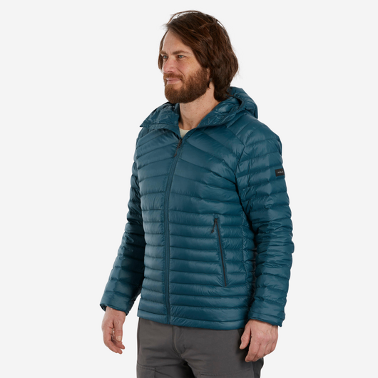 Doudoune à capuche de randonnée -5°C homme, MT100 bleu