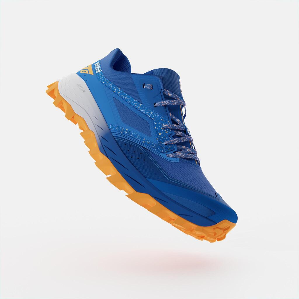 XT8 men's trail running shoes blue and orange
