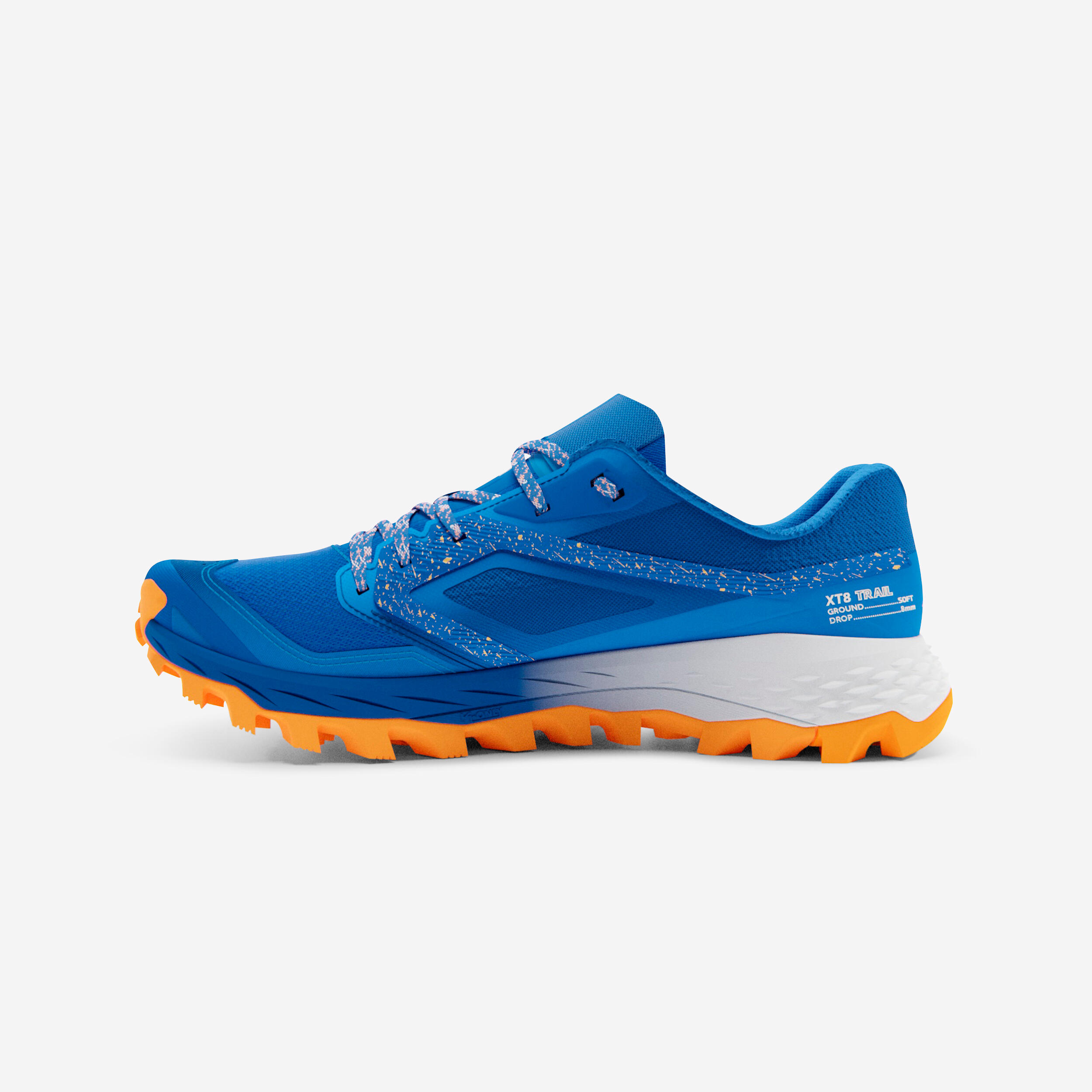 XT8 men's trail running shoes blue and orange 2/10