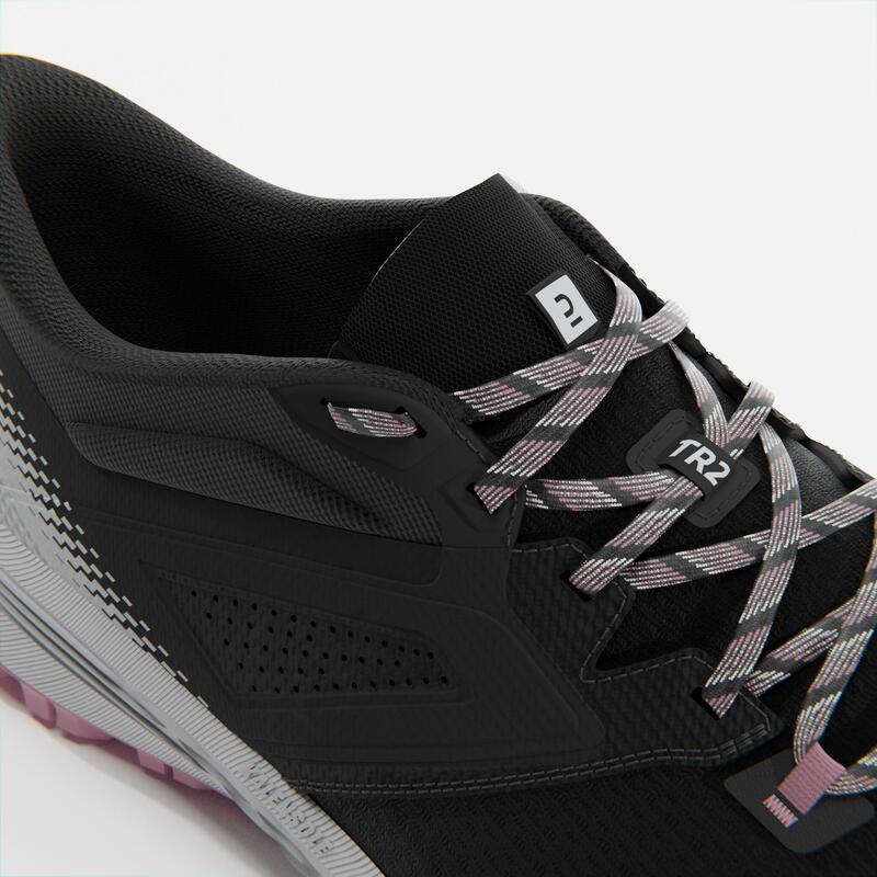 Trailschoenen voor dames TR2 carbongrijs/roze