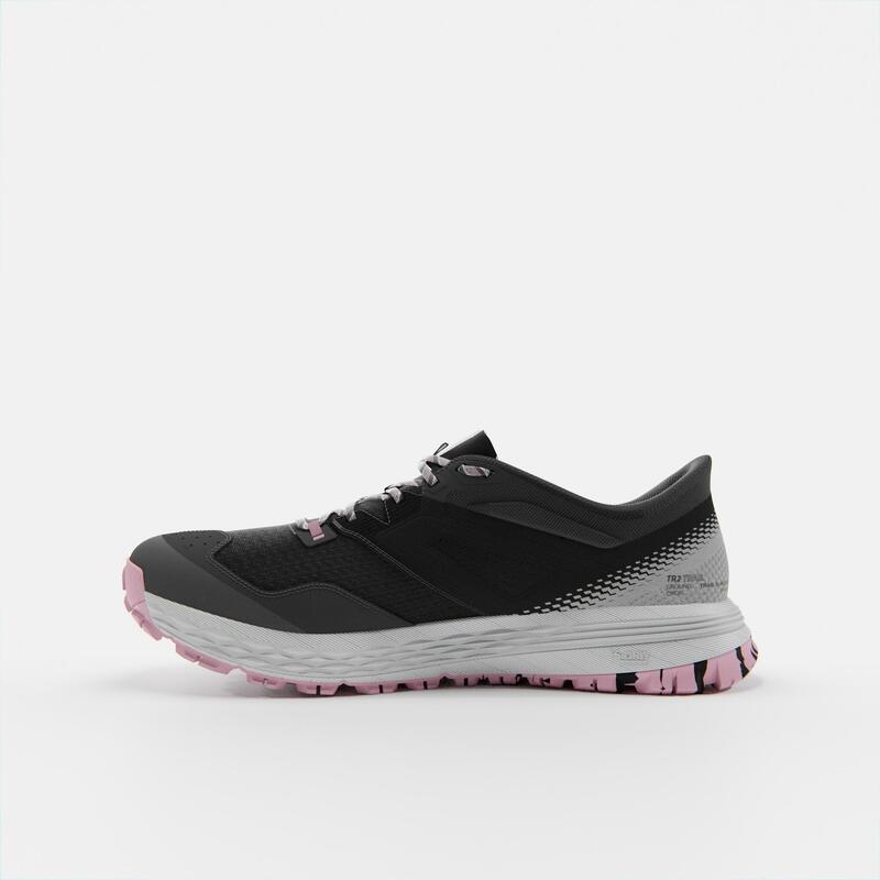 Trailschoenen voor dames TR2 carbongrijs/roze