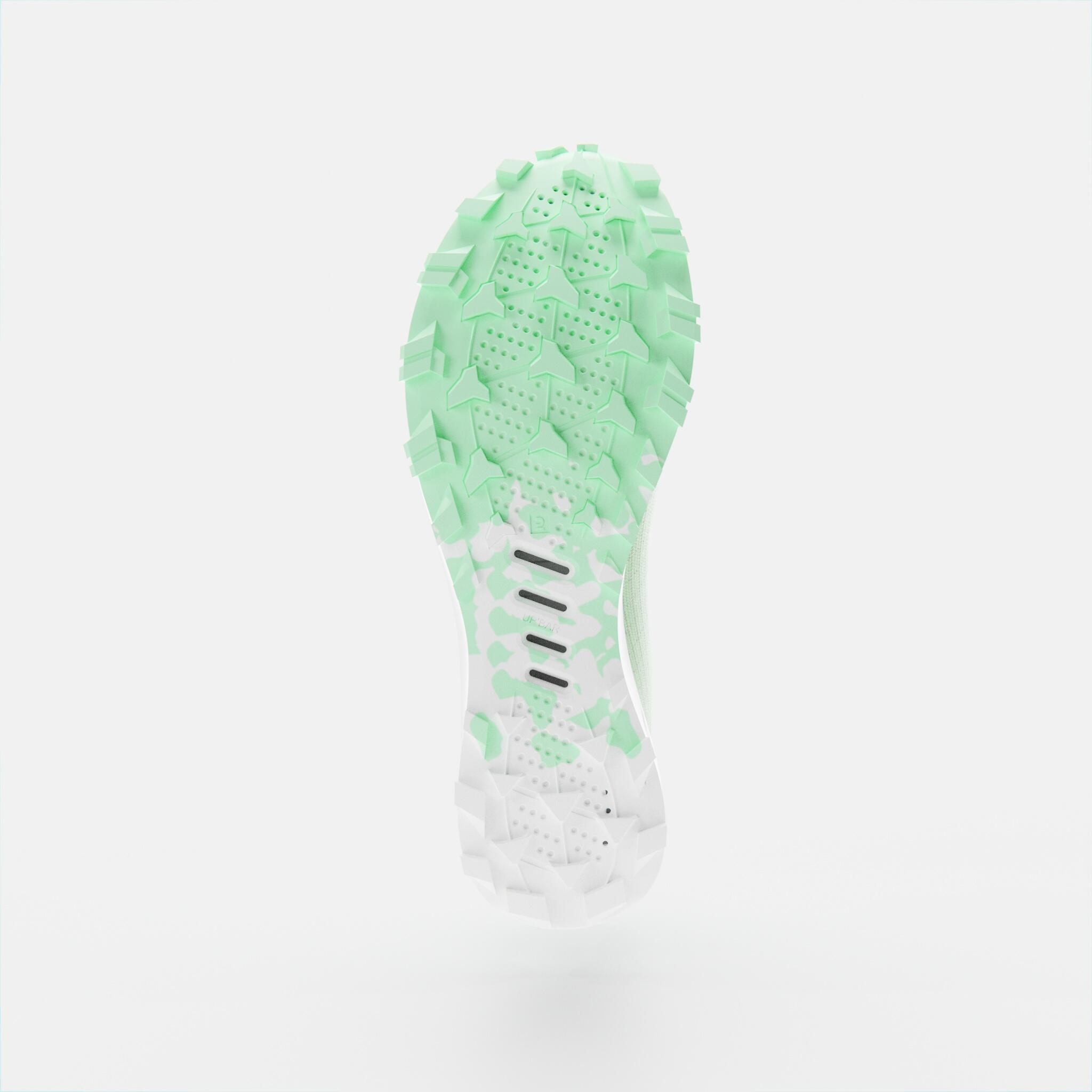 Zapatillas trail running competición Mujer - Kiprun Race light verde claro  9/9