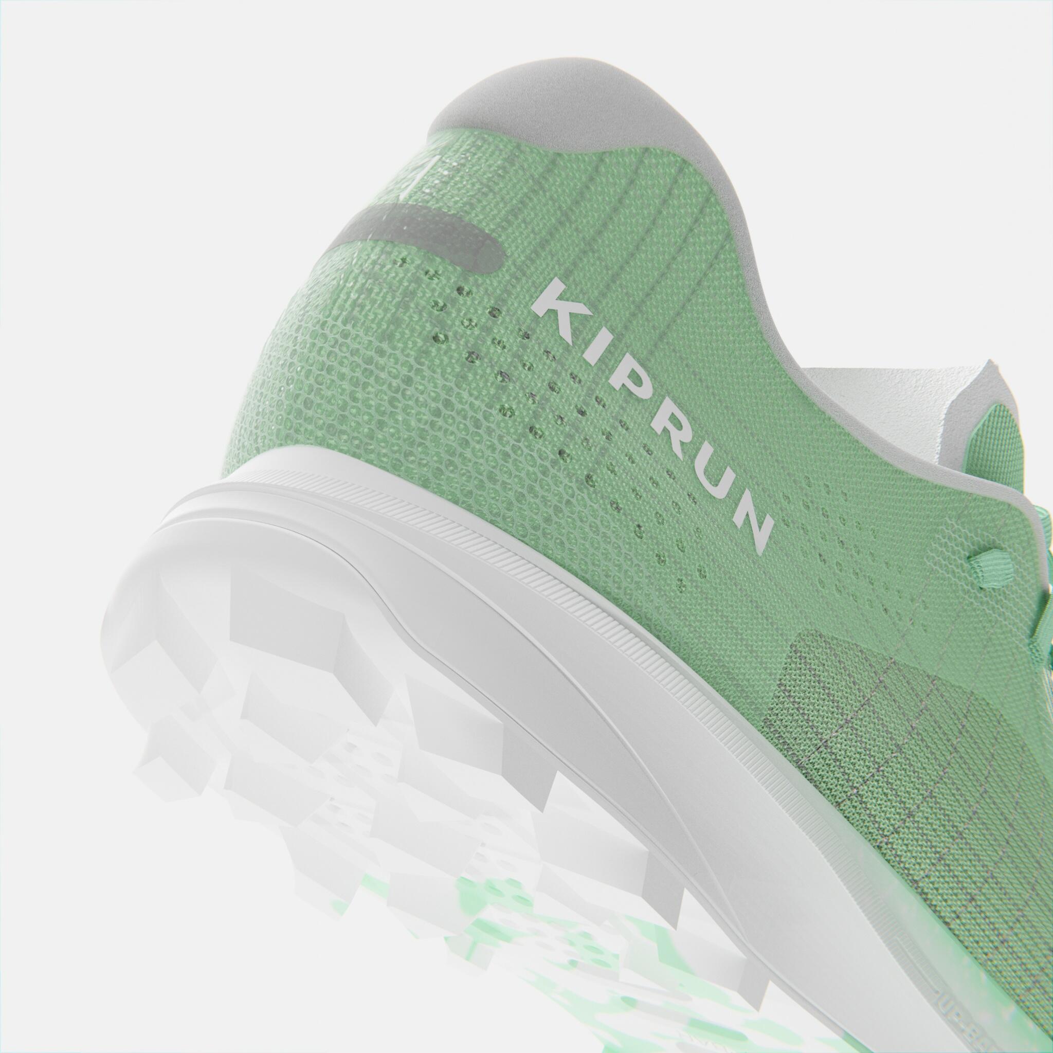 Zapatillas trail running competición Mujer - Kiprun Race light verde claro  4/9