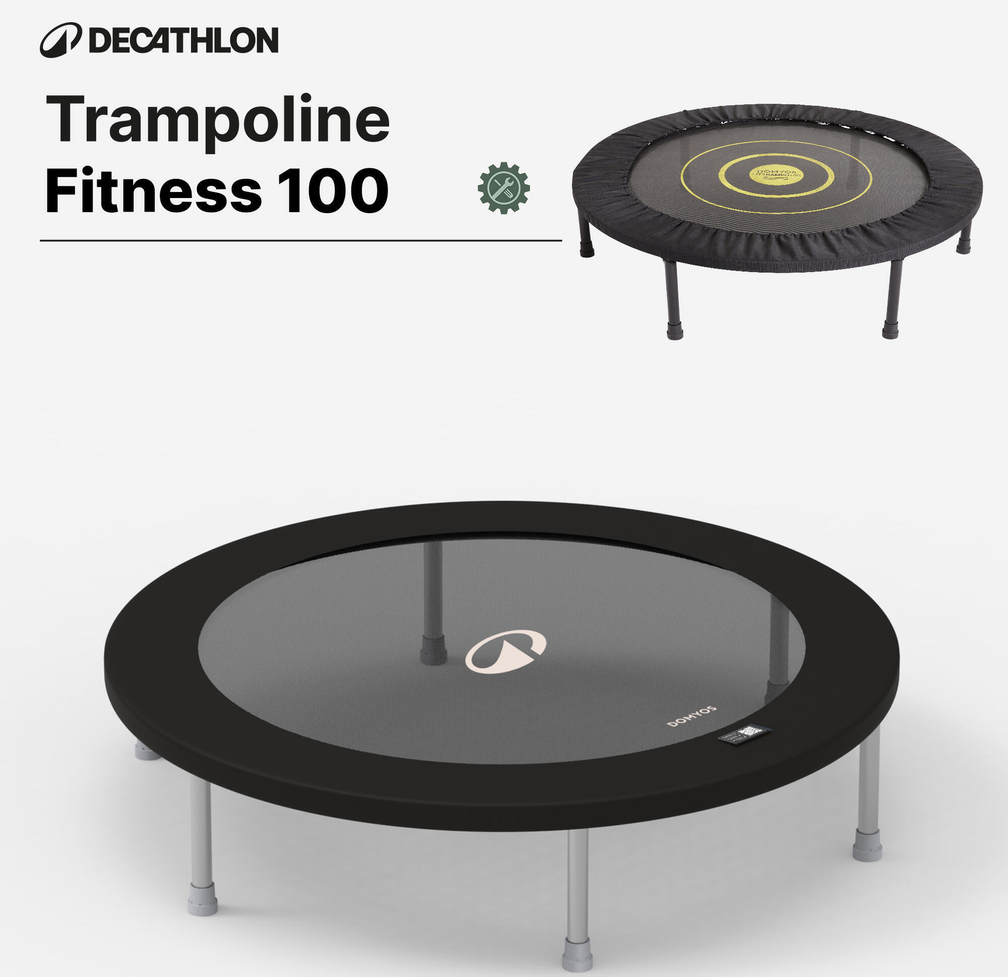 Trampolín cama elástica Cardio Fitness Domyos Trampo 100 cm hasta 100 kg  negro - Decathlon