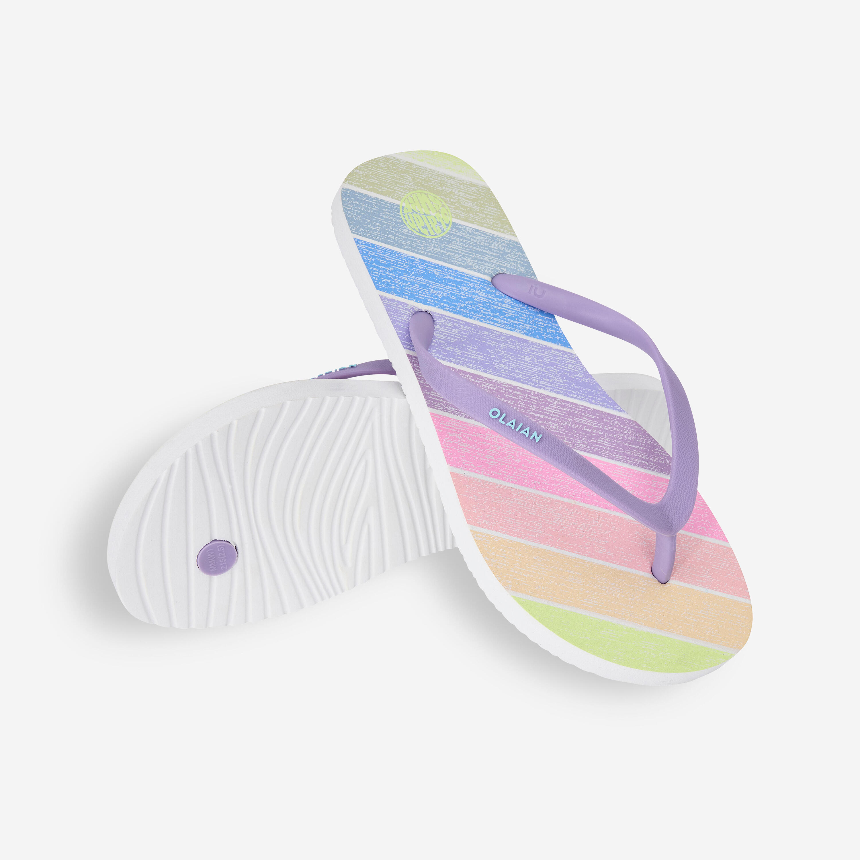 Girl's flip-flops - 120 Rainbow multi-coloured 4/5