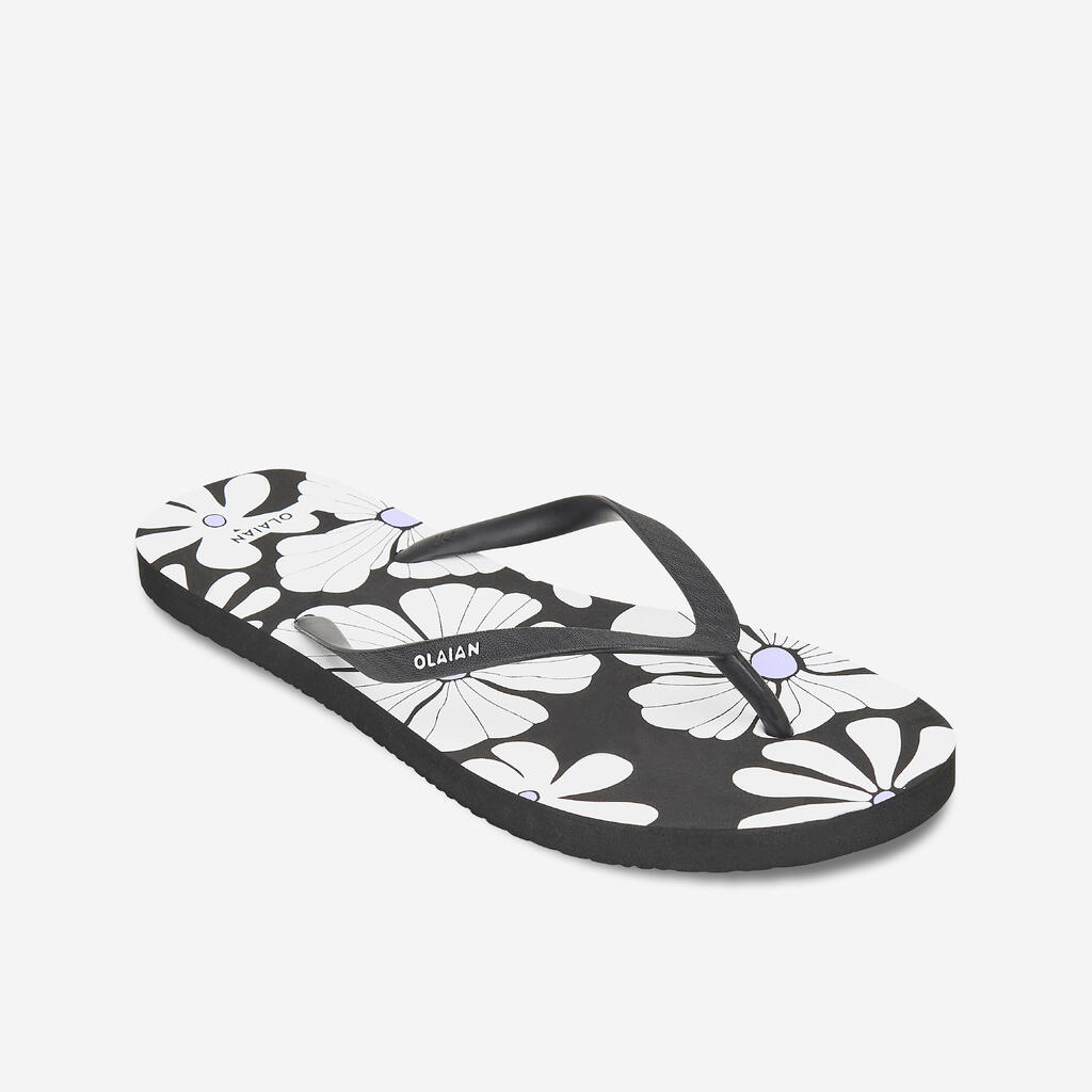 Women's flip-flops - 120 Lila black white