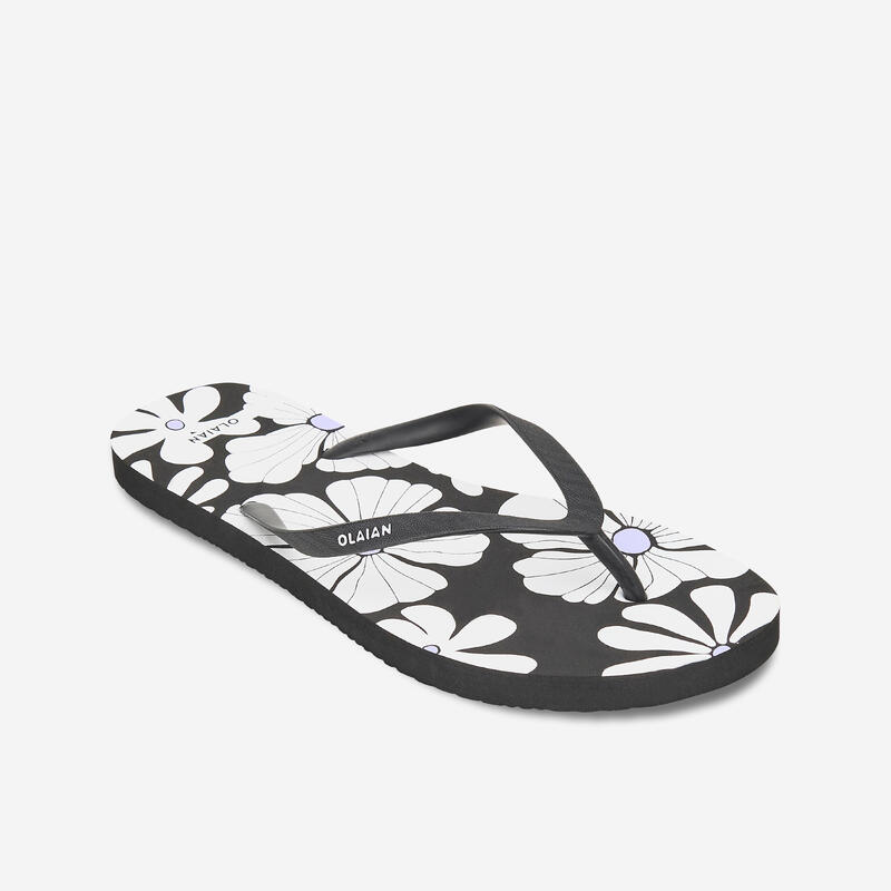 Tongs Femme - 120 Lila noir blanc