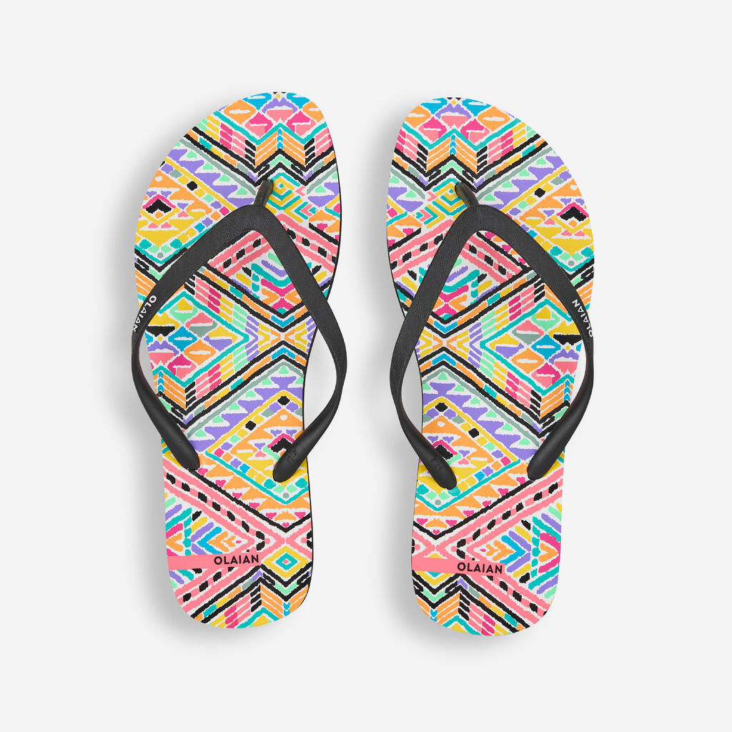 Women's flip-flops - 120 Lila black white