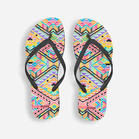 Women's flip-flops - 120 Ikat black multicoloured