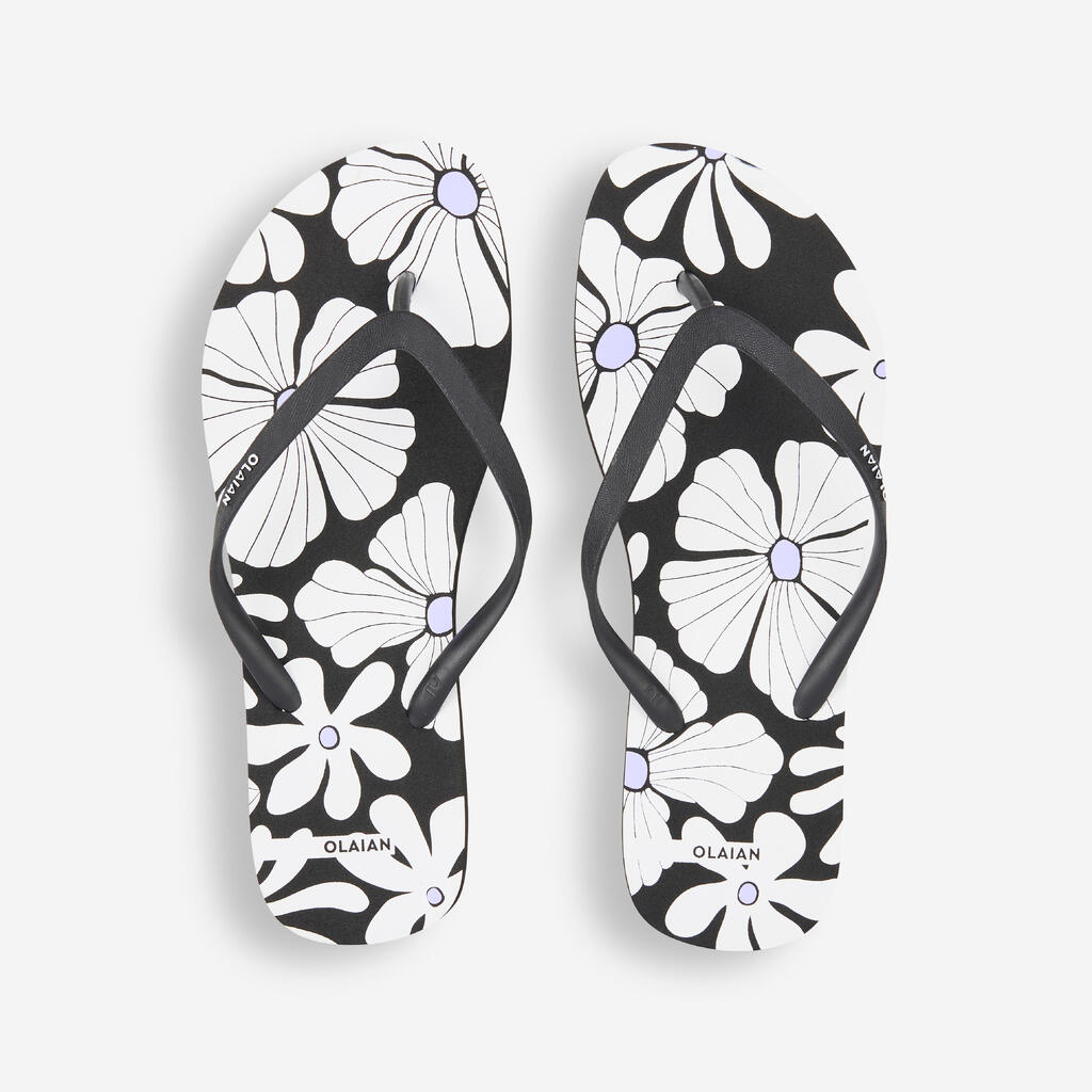 Women's flip-flops - 120 Lila black white