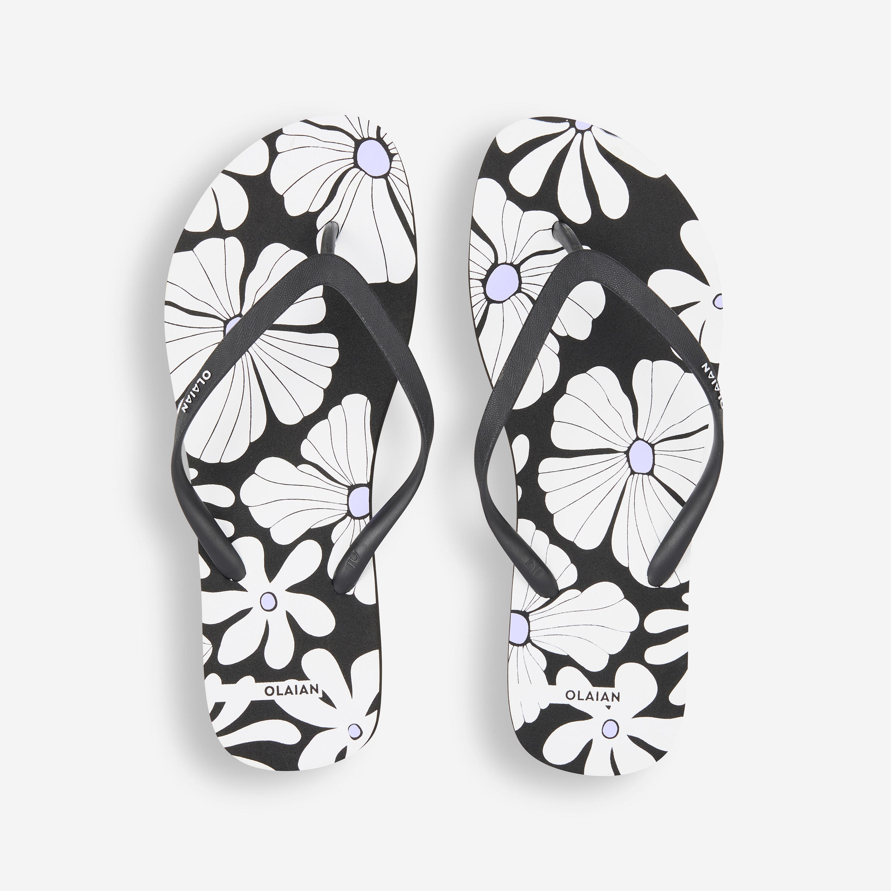 Women's flip-flops - 120 Lila black white 2/5