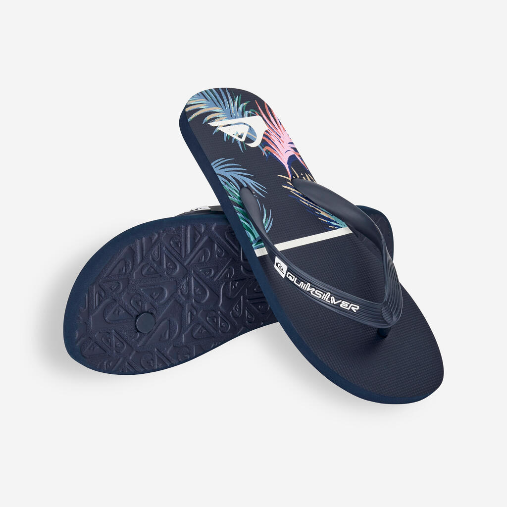 Men's flip-flops Tropical glitch navy blue