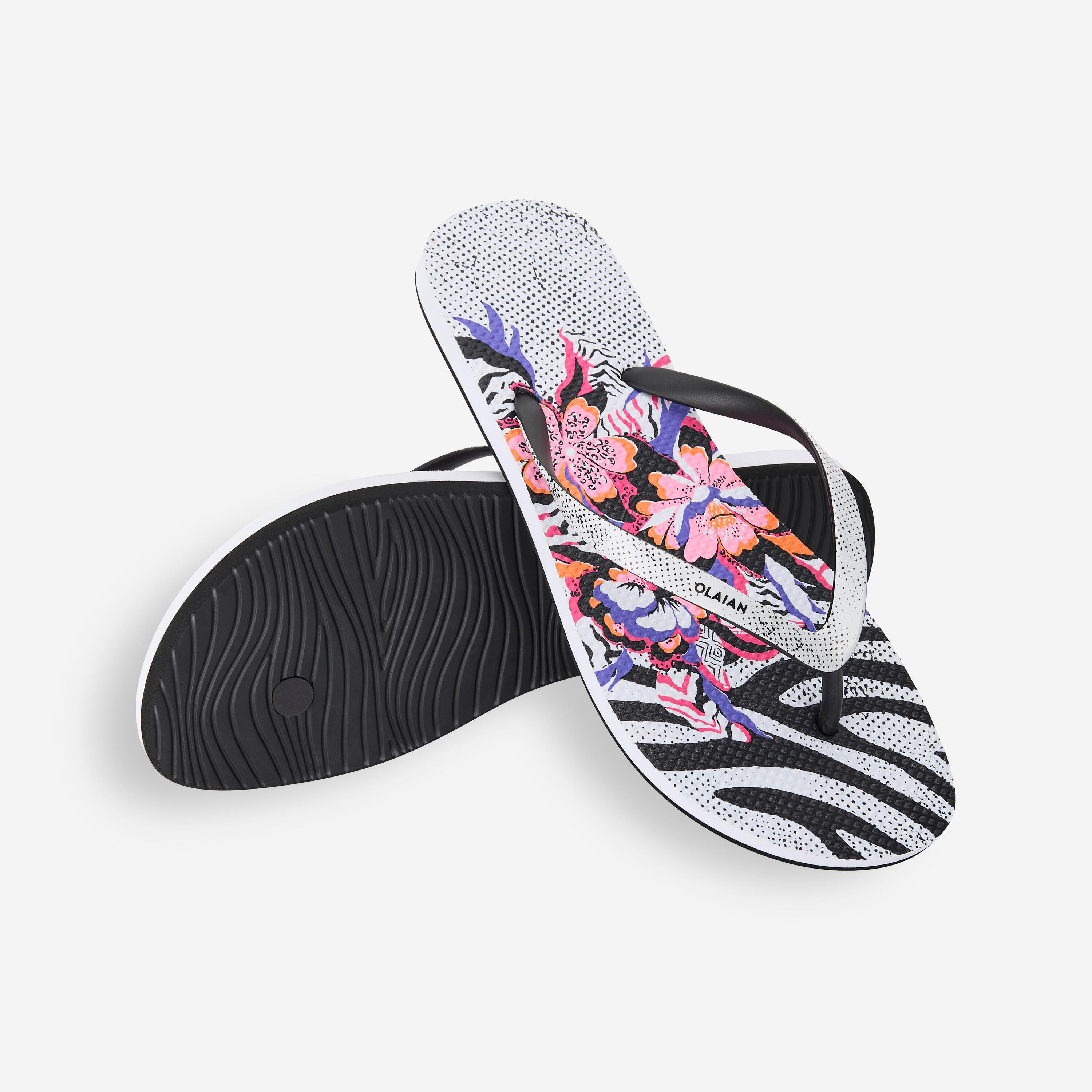 Women's flip-flops - 190 Bibi black white 4/5