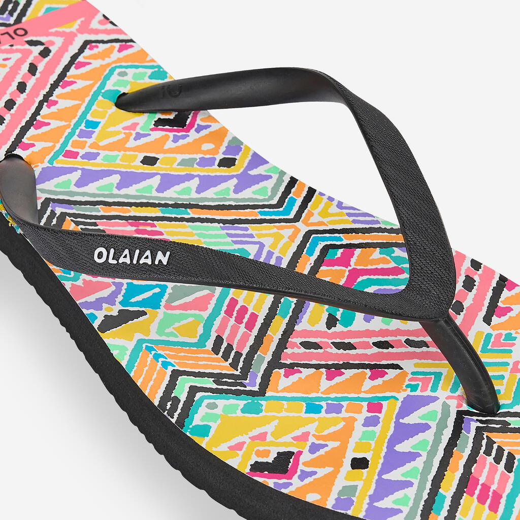 Women's flip-flops - 120 Lila black white