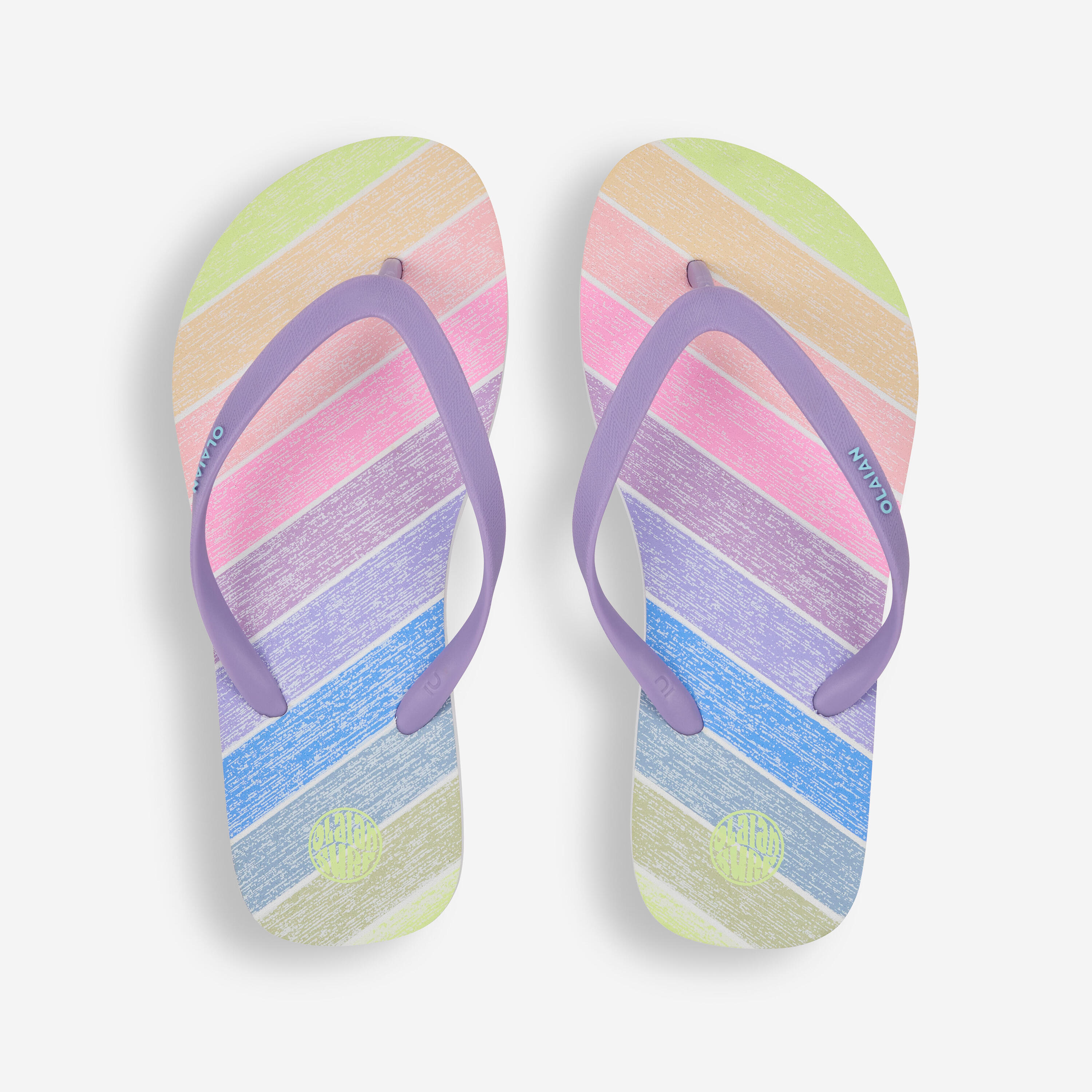 Girl's flip-flops - 120 Rainbow multi-coloured 2/5