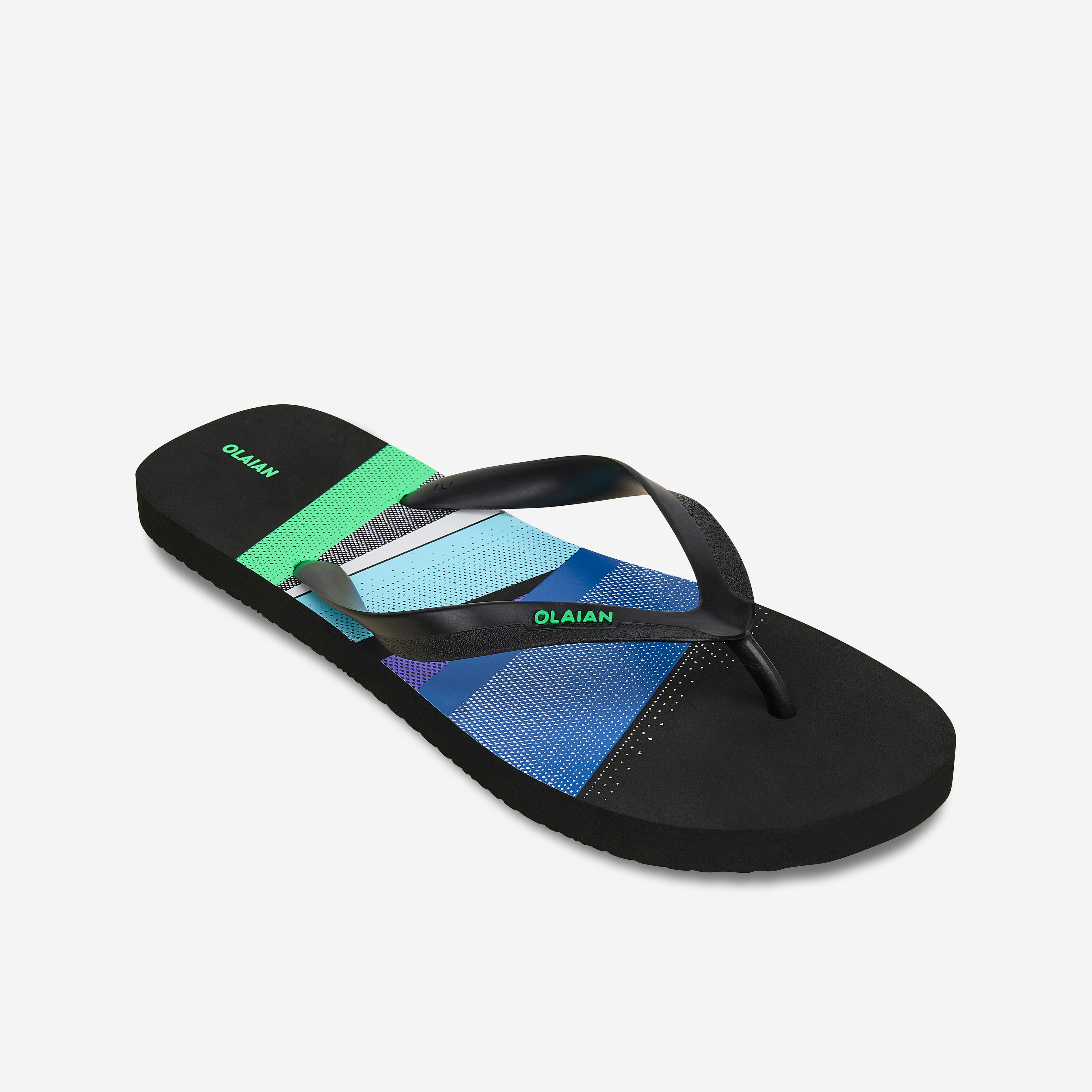 Blue black flip flops deals
