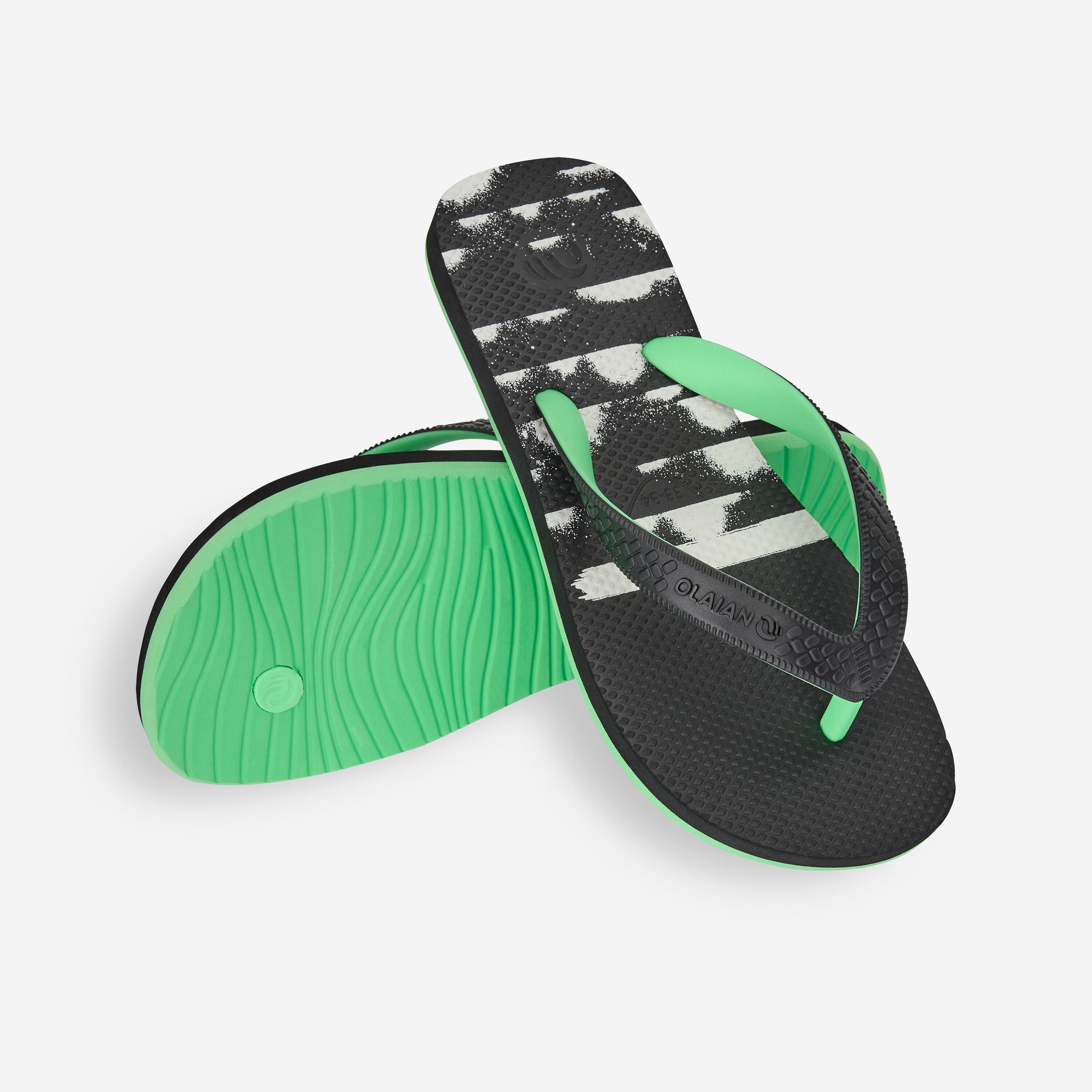 Boy's flip-flops - 190 Byok black green 4/5