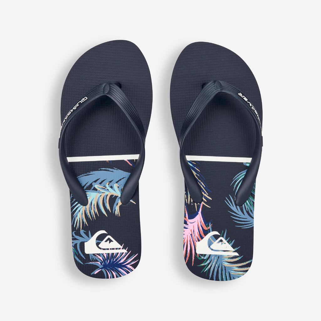 Men's flip-flops Tropical glitch navy blue