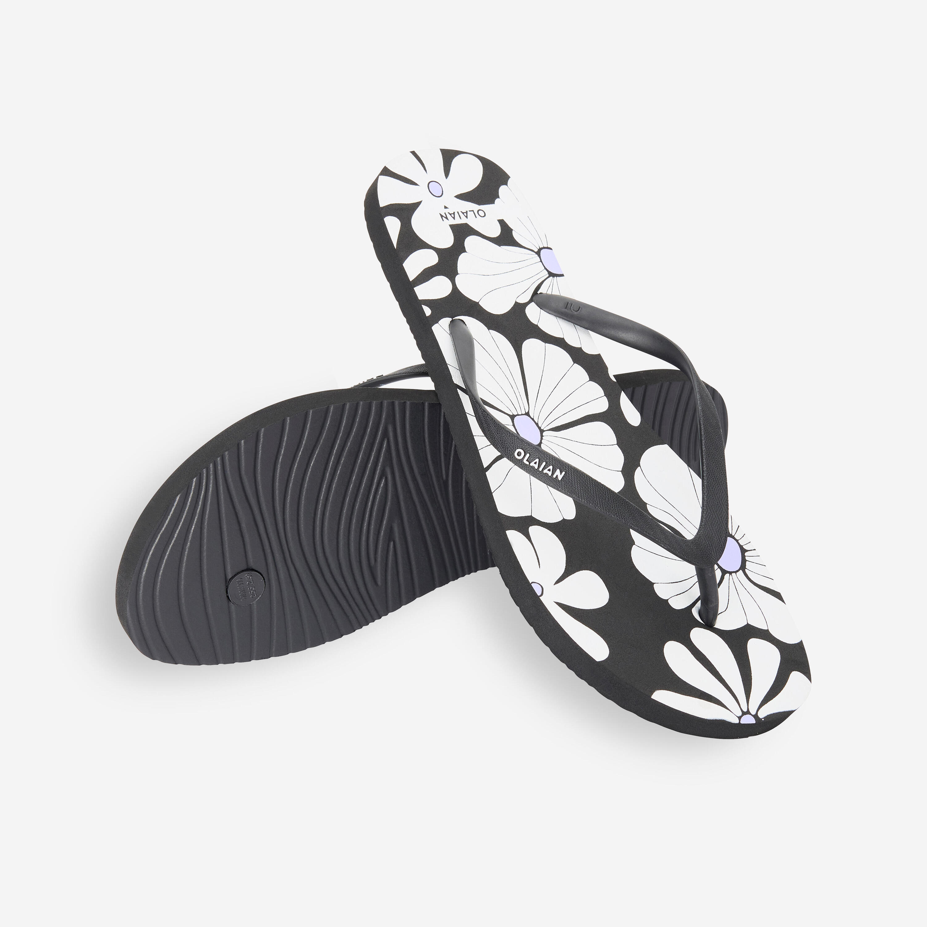 Women's flip-flops - 120 Lila black white 4/5