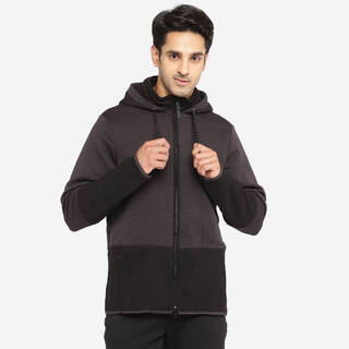 Men's Gym Jacket Polar Fleece Lined Hoodie, 560 - Black