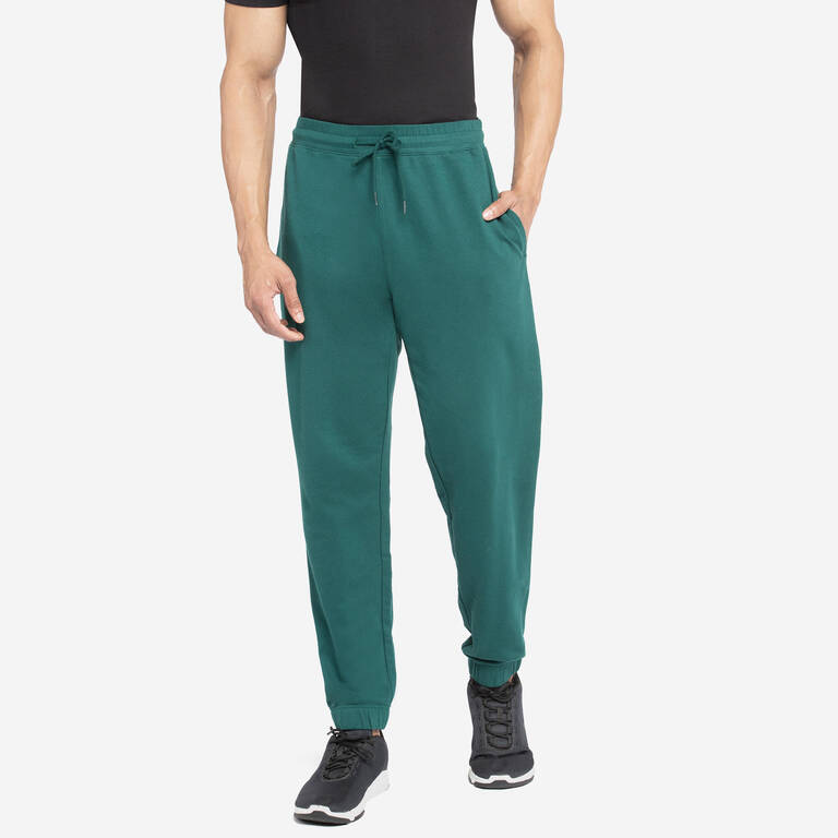 Men Trackpants For Gym Essential Collection 500-Cypress Green