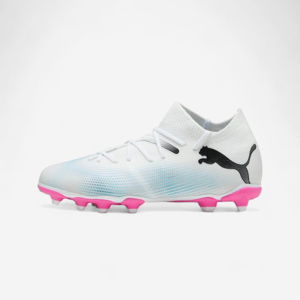 Kinder Fussball Nockenschuhe FG/AG - Puma Future 7 Match white/black/poison pink