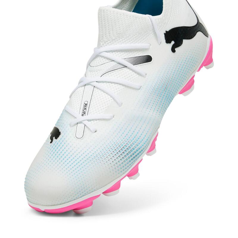 Kinder Fussball Nockenschuhe FG/AG - Puma Future 7 Match white/black/poison pink