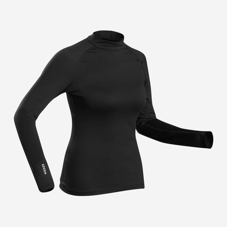 Women's Ski Base Layer Top - 500 - Black