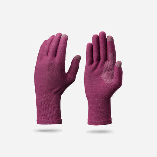 
      Adult Mountain Trekking Seamless Liner Gloves  - MT500 Burgundy
  