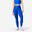 Leggings donna fitness 500 modellanti azzurri