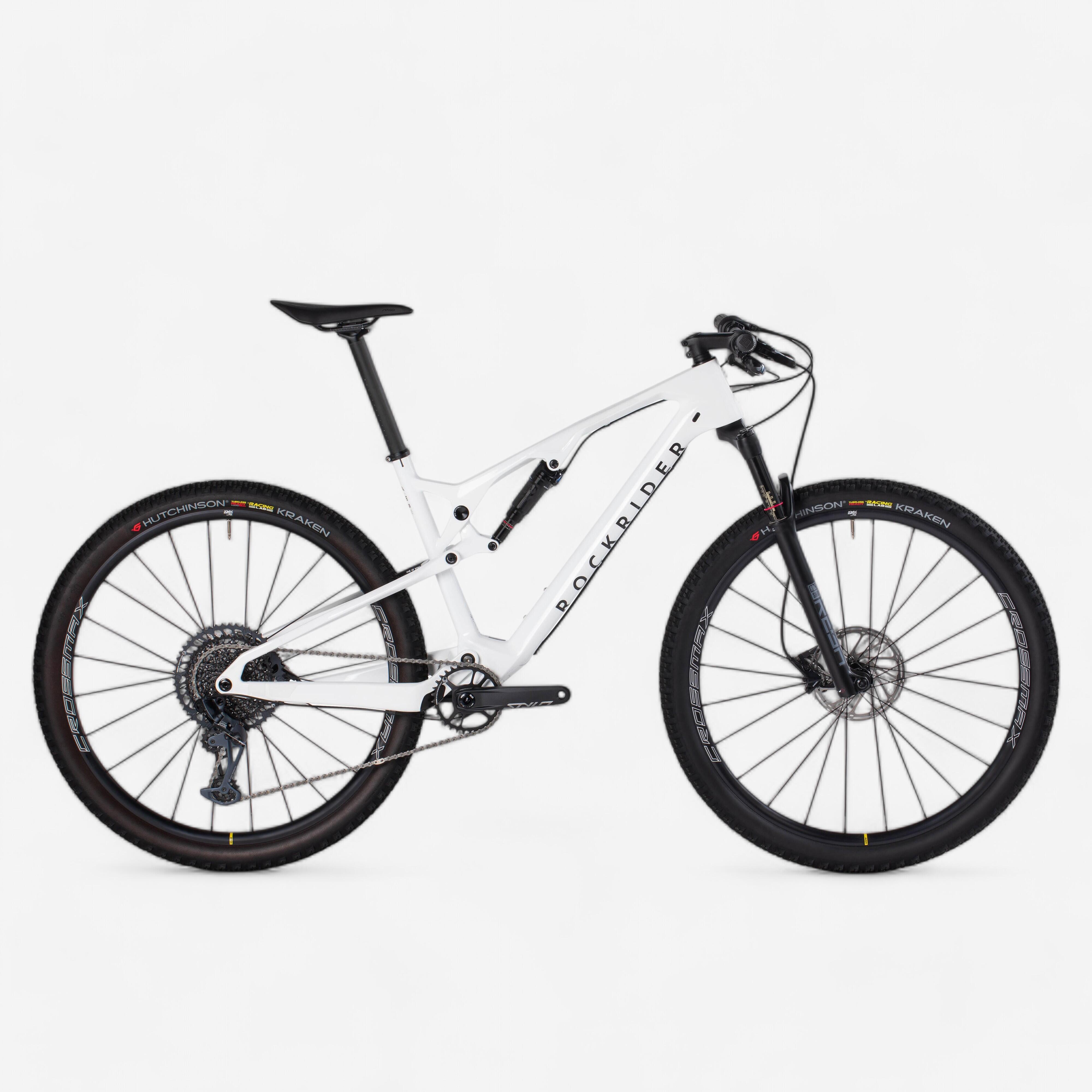 Rockrider - Velo Vtt Cross Country Race 900s Gx Eagle, Roues Mavic Crossmax, Cadre Carbone - Vélo Tout Terrain - Velos Et Equipements Vtt - Blanc - Xl
