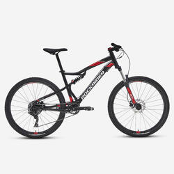 Bicicleta de montaña 27,5" doble suspensión Rockrider ST 530 S negro rojo