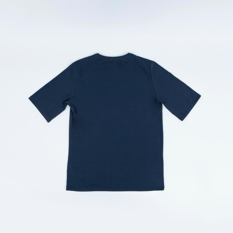 Tee shirt anti UV manches courtes Femme - Logo bleu indigo