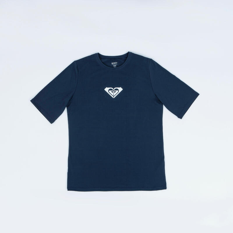 Camiseta Roxy Mujer Logo Azul Índigo Manga Corta Anti-UV